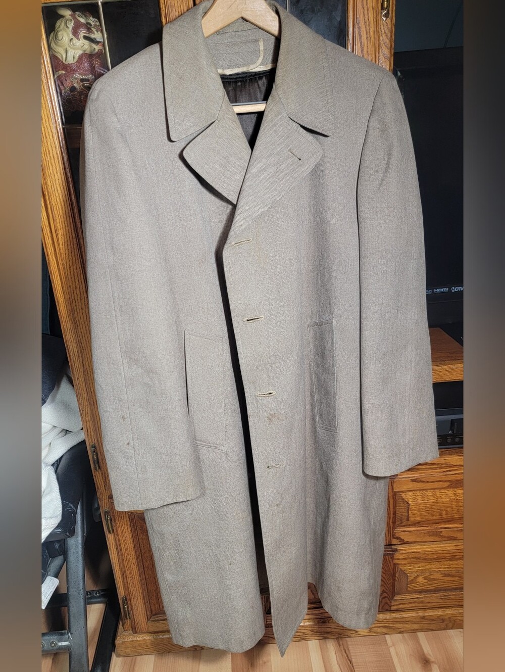 London Fog Men's Trench Coat 42 Regular Tan 1 owner